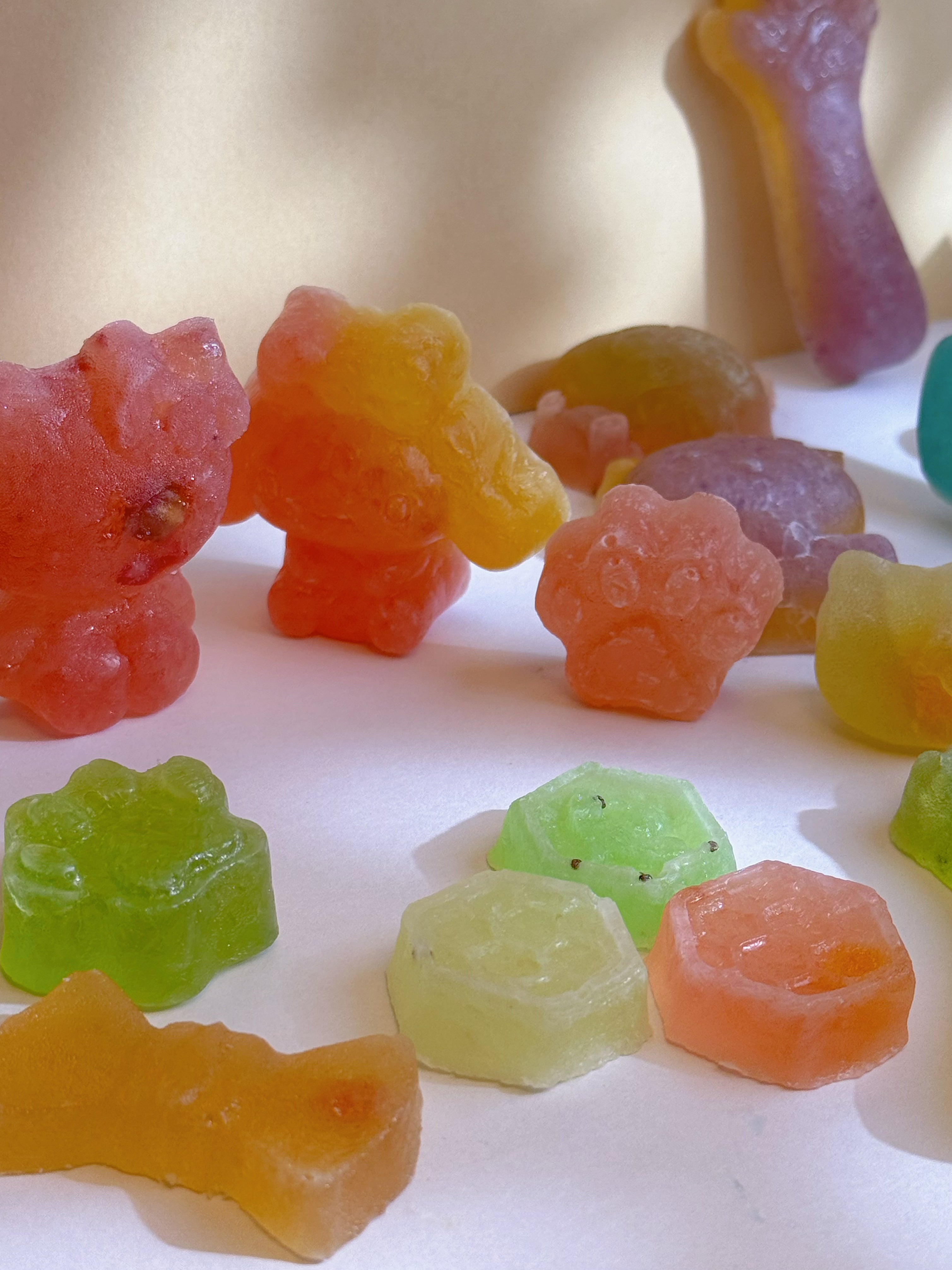 Crystal candy pieces from 11oz large box showing variety of gemstone colors